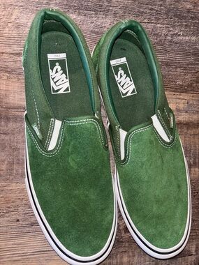 Vans Classic Slip-On Suede Loafers - Green